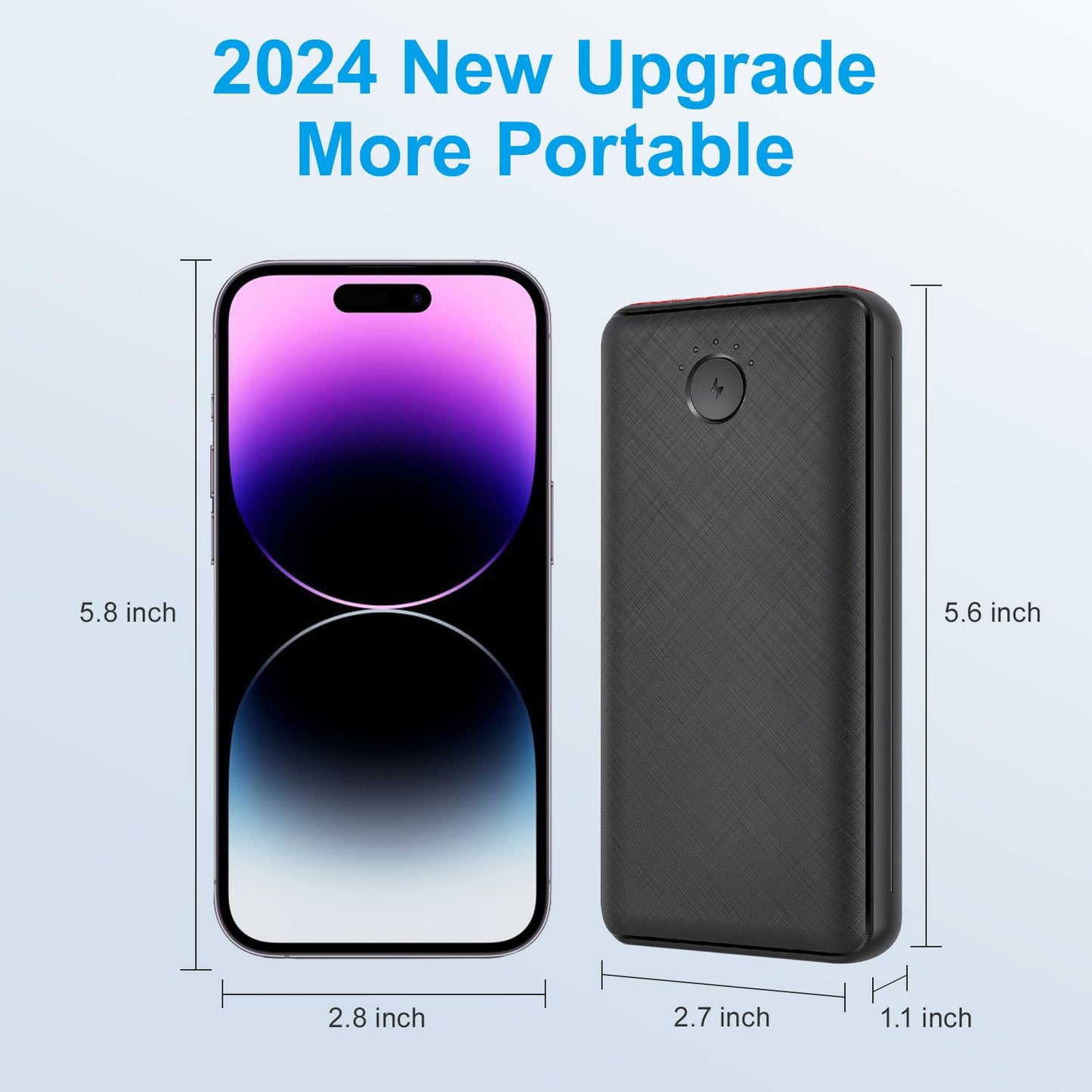 - Power Bank 27000mAh Powerbank | Fast Charging 22.5W QC 3.0 Portable Charger | Outputs Inputs Flashlight USB C Battery Pack -