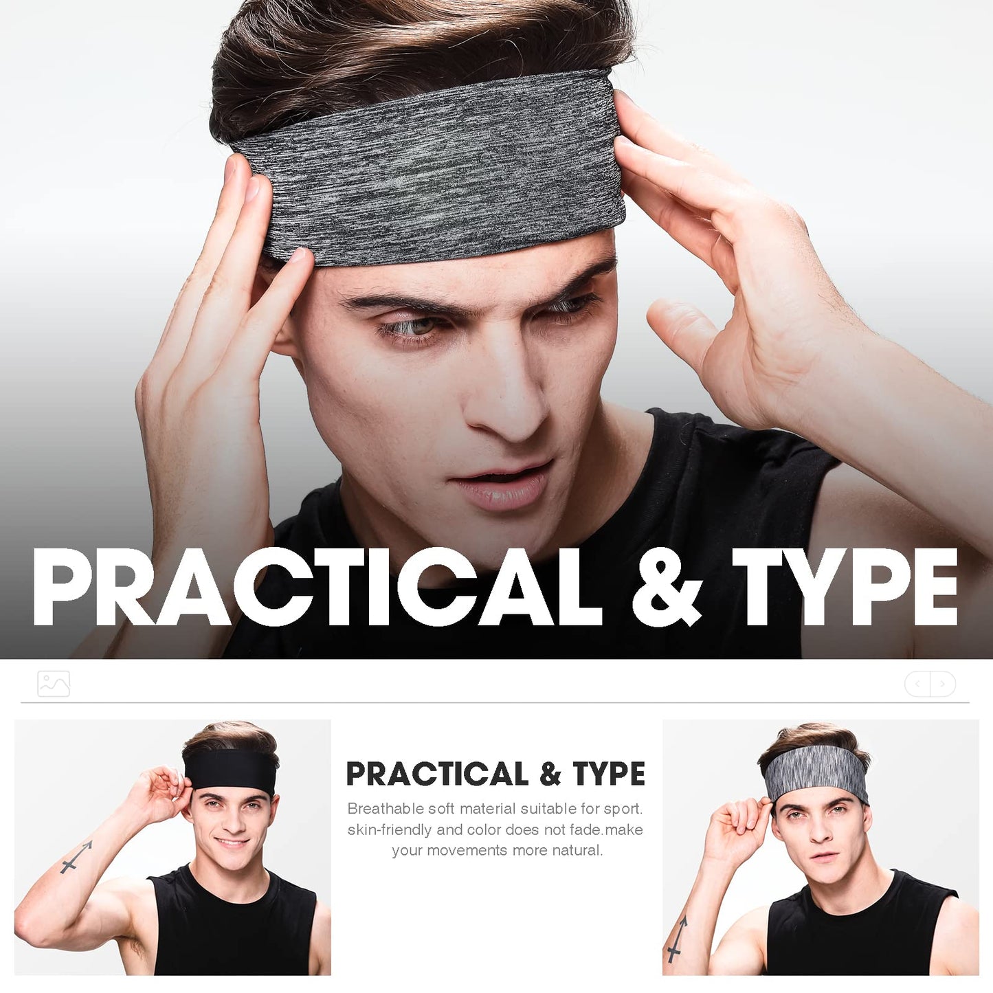 - EasYoung Headbands for Men | 3-Pack Sweat Wicking Men's Headbands -