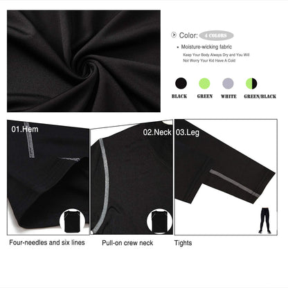 - LANBAOSI Kids Boys Ski Base Layer Set | Thermal Underwear Set | Long Sleeve Top and Leggings -