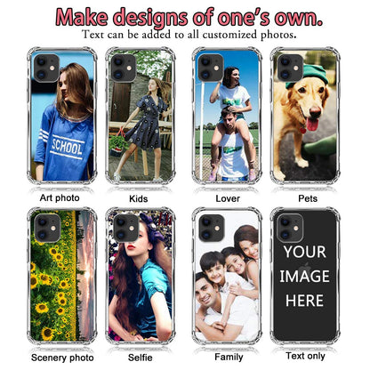 AnNengJing Personalised Photo Phone case for iPhone 11 6.1" Custom Soft TPU Clear Shock Absorbing Cover for iPhone 11 6.1" - Design Your Own iPhone Case with Image Text and Logo