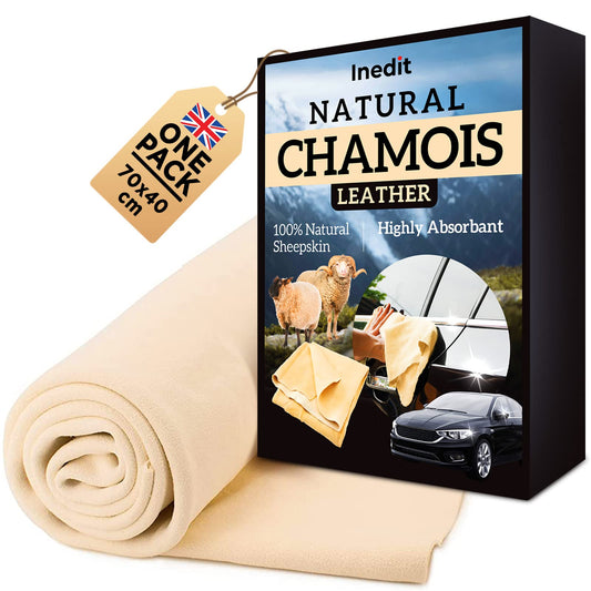 Chamois Leathers For Cars - Chamois Leather - XXL 2800 cm² (70x40cm) Professionnal Natural - Ultra Absorbent Sheep Skin - For Cars And Every Surfaces