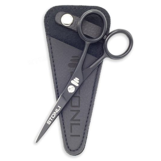 - STONLI 4.5 inches Beard and Moustache Scissors | Nose Hair Trimming Stainless Steel Scissors -