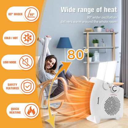- Rainberg Fan Heater | 2 Heat Settings 1000/2000W & Cool Function | Electric Heater -