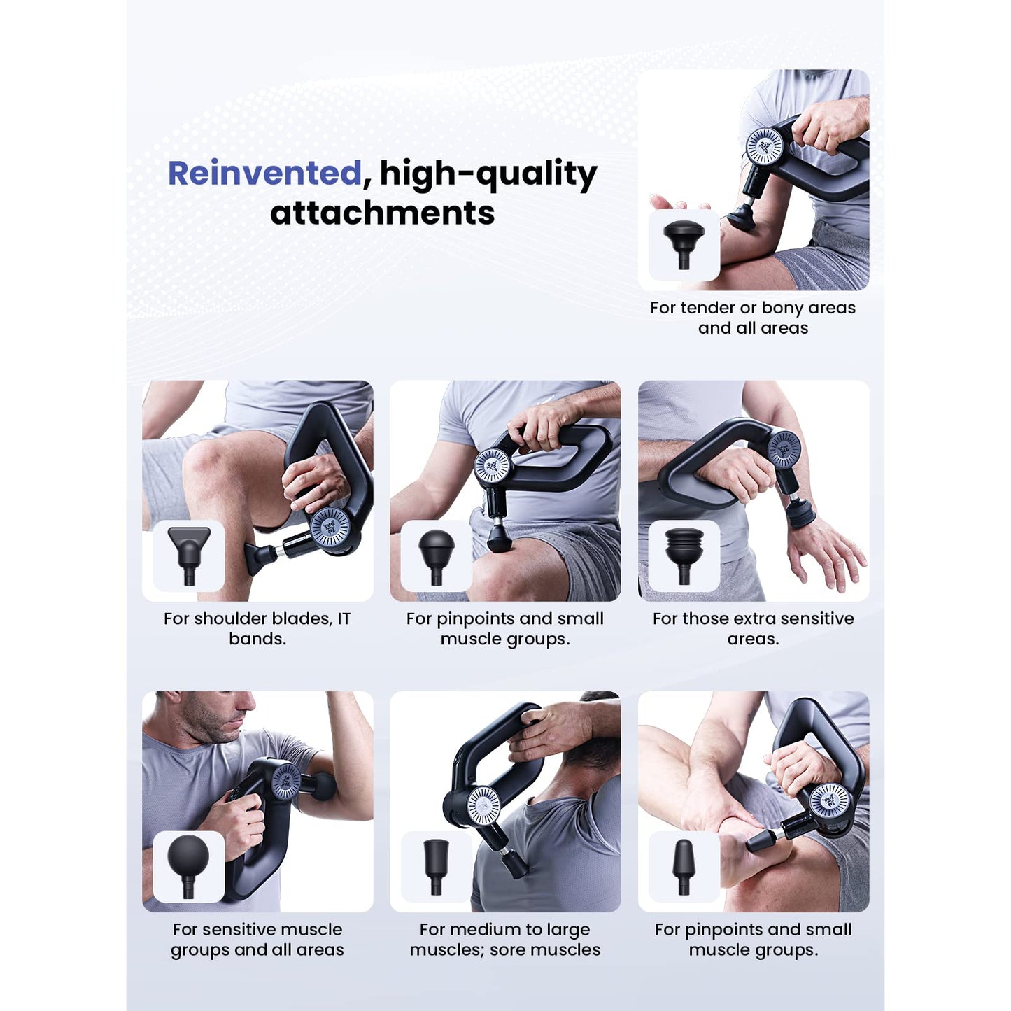 Bob and Brad D6 Pro Massage Gun with 16mm Amplitude, Massage Gun Deep Tissue Percussion Muscle Massage Gun, Quiet Handheld Electric Massager for Neck and Back Pain Relief, Great Gifts