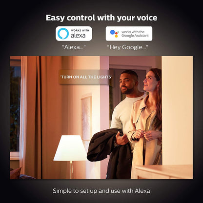 - Philips Hue NEW White Smart Light Bulb 60W | 806 Lumen 2 Pack -