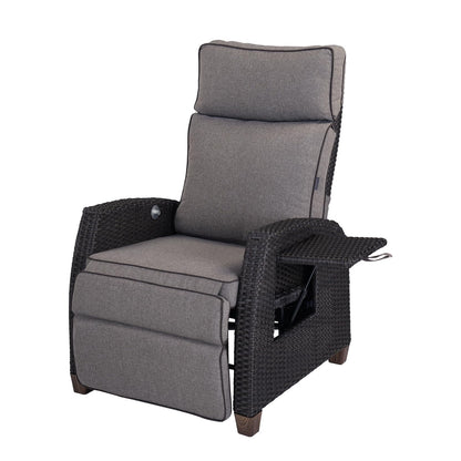 - Grand Patio Recliner Sunlounger | Adjustable Position Backrest Armchair With Flip Table -