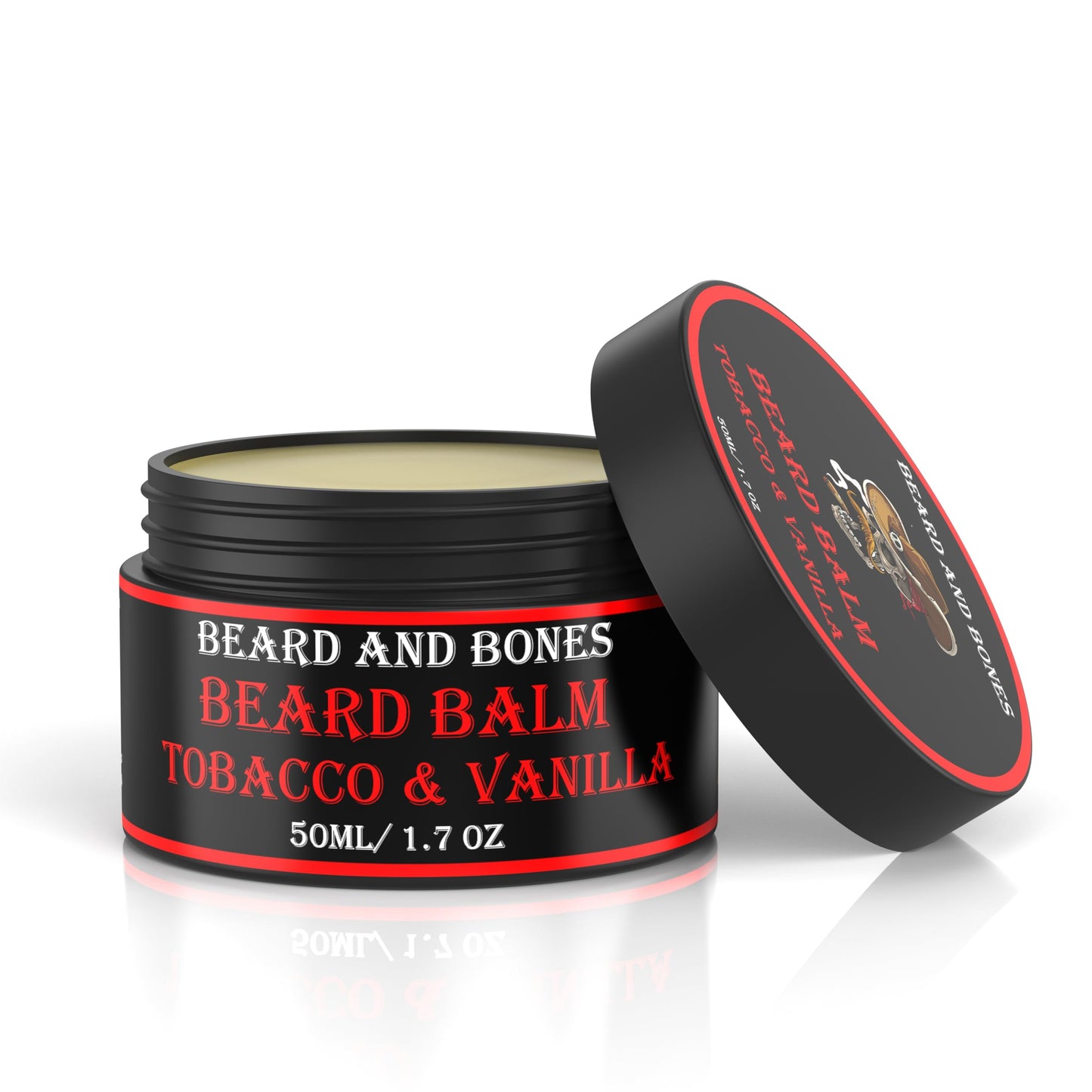 50ml Beard Balm For Men - Beard and Bones | Shea Butter, Jojoba Oil, Almond Oil | | Choice of 6 Scents (Tobacco & Vanilla)