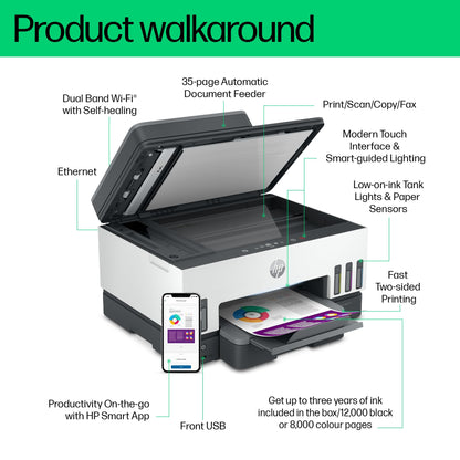 - HP Smart Tank 7605 All-in-One Wireless Inkjet Printer | 35 Page Automatic Document Feeder -