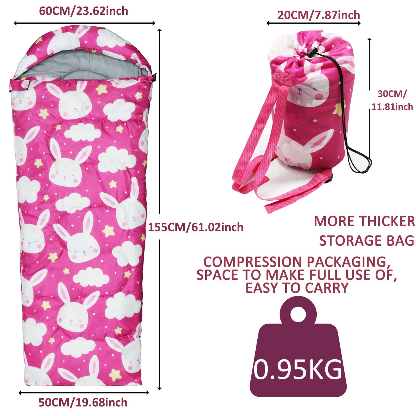 - Kids Sleeping Bags | Camping Sleeping Bags with Carry Bag -