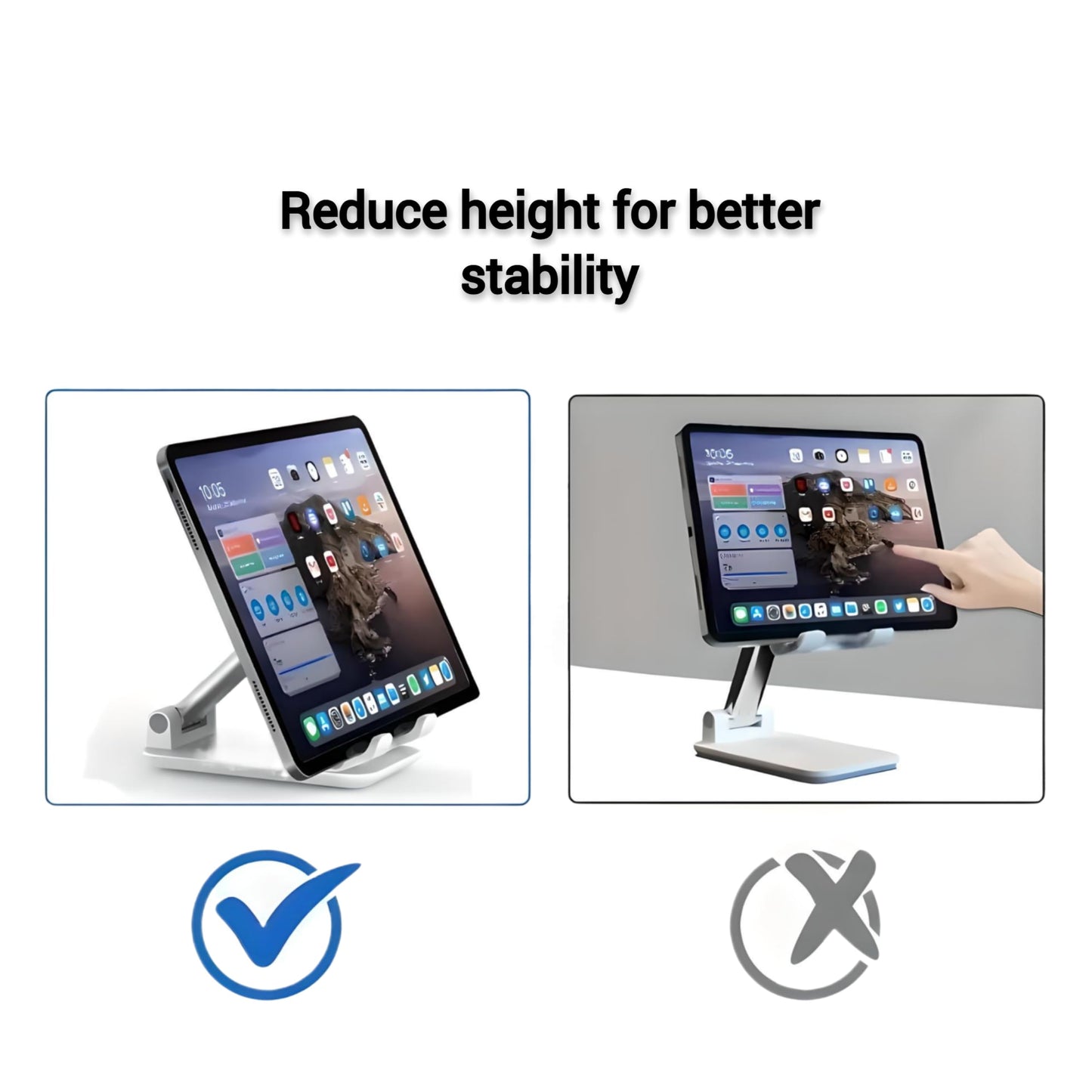 Betron Universal Phone Stand, Height Adjustable Holder, Foldable Cradle Dock Compatible with iPhone, Samsung Galaxy, and Other Smartphones