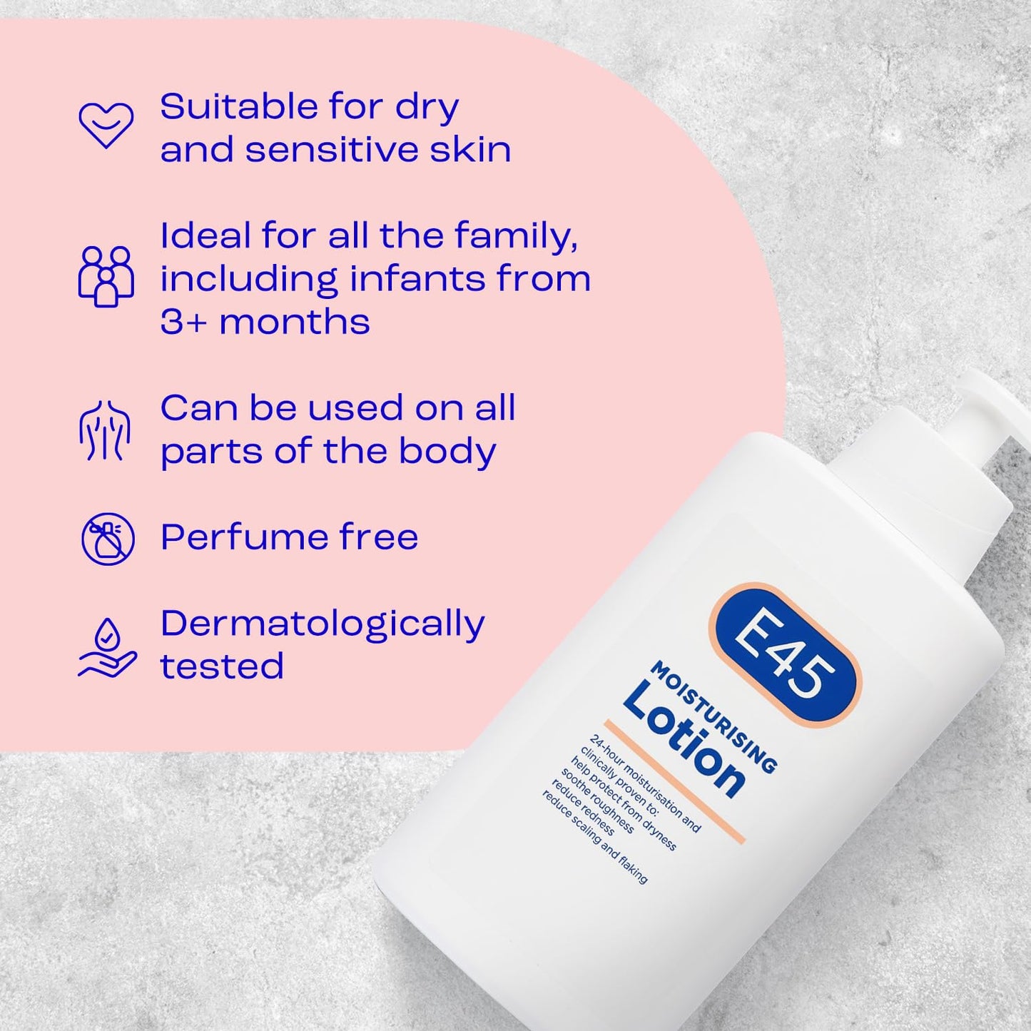 - E45 Moisturising Lotion | 500 ml | Dermatological Body Moisturiser Lotion -