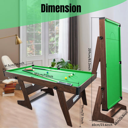 - HLC 6FT Folding Pool Table | Snooker Table Set -