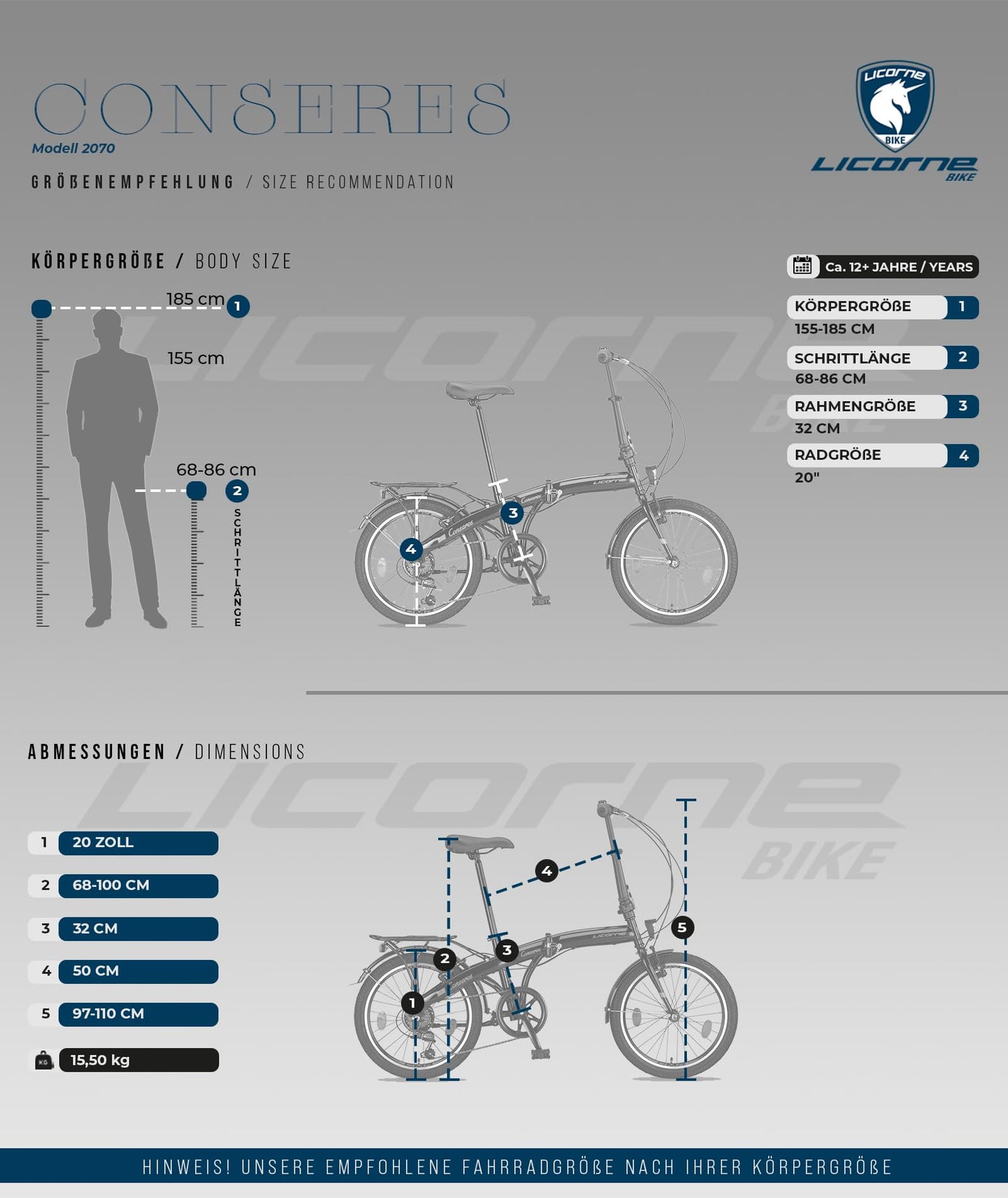 - Licorne Bike CONSERES Premium folding bike | folding bike in 20 inches -