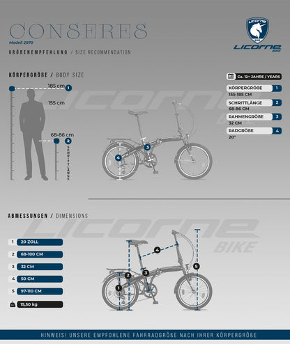 - Licorne Bike CONSERES Premium folding bike | folding bike in 20 inches -