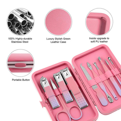- Manicure Set | 10pcs Professional Nail Clippers Kit -