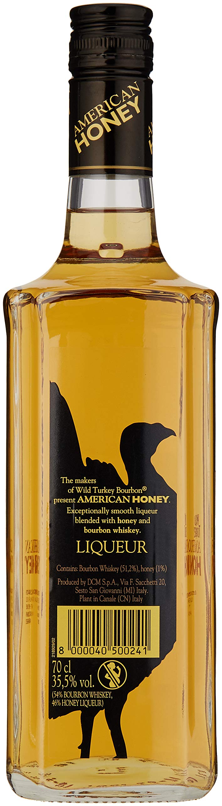- Wild Turkey American Honey 70 cl, 35.5% ABV - Bourbon Whiskey Liqueur