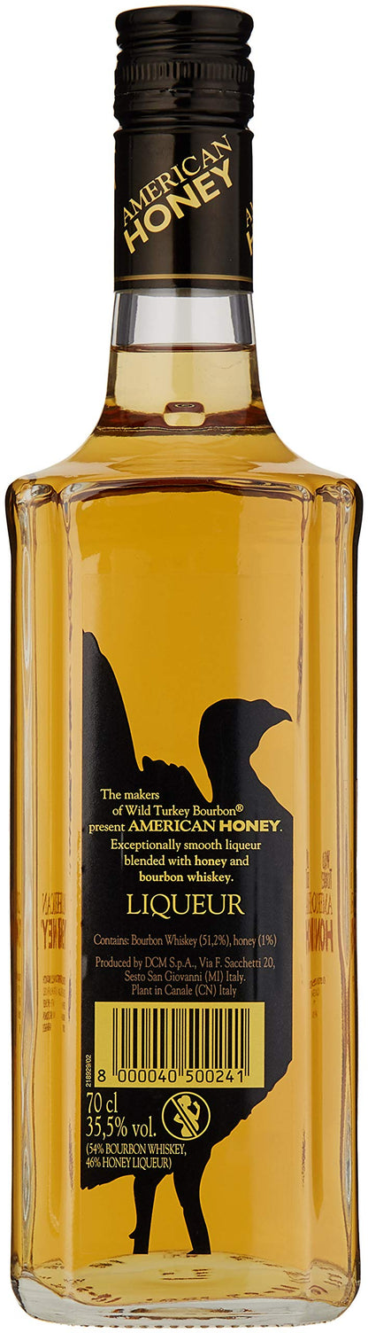 - Wild Turkey American Honey 70 cl, 35.5% ABV - Bourbon Whiskey Liqueur