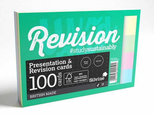 - Luxpad Revision A6 Flash Cards | 5mm Dot Grid (100 Cards) Assorted Colours -