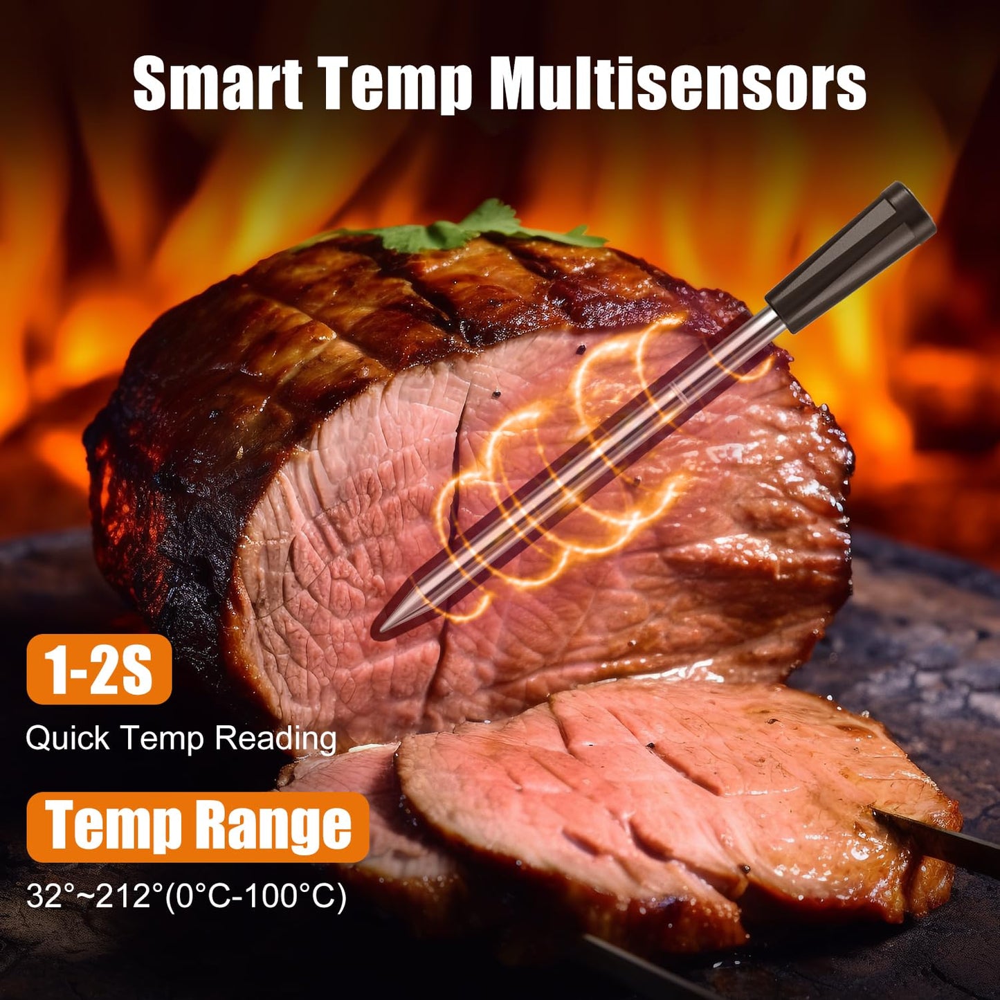 - INSMART Smart Wireless Meat Thermometer | 100m Range Bluetooth Meat Thermometer Probe for Cooking -