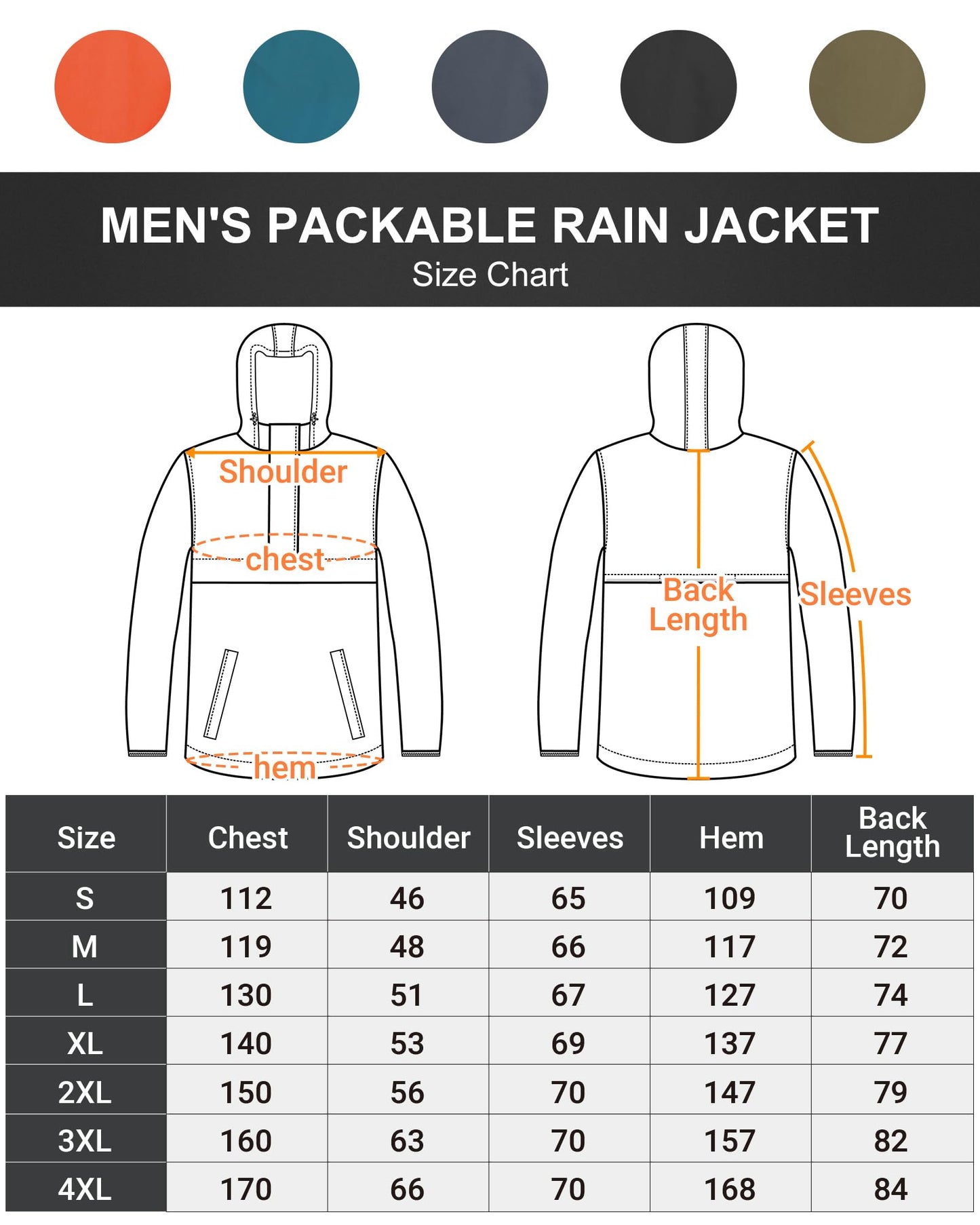 - Outdoor Ventures Rain Jacket | Waterproof Pullover | Lightweight Hooded -