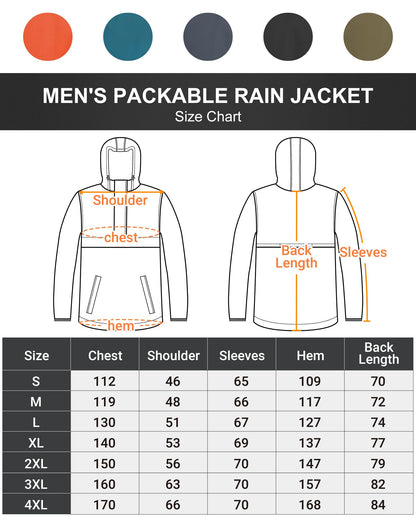 - Outdoor Ventures Rain Jacket | Waterproof Pullover | Lightweight Hooded -