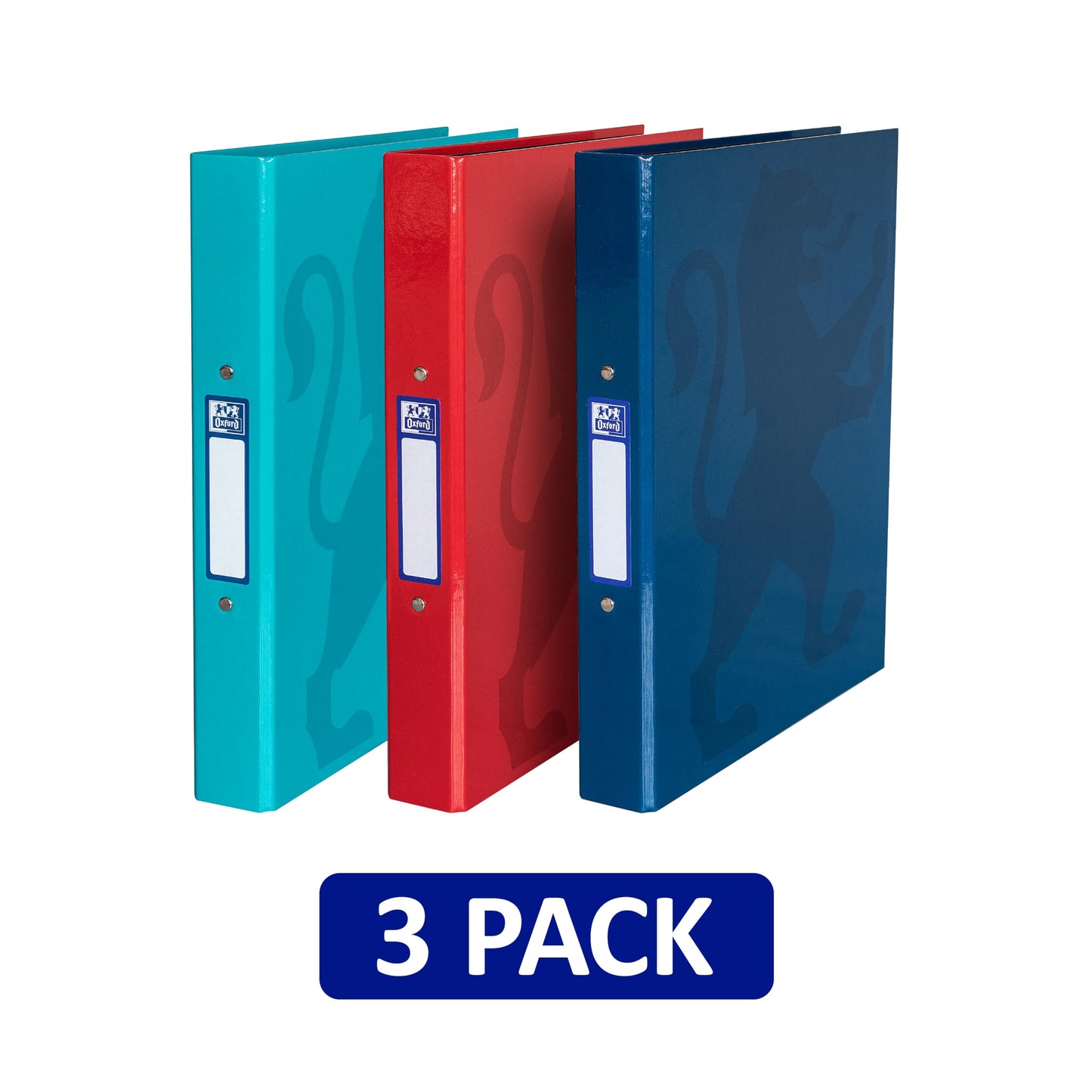 - Oxford A4 Ring Binders | Navy, Red, Aqua, Pack of 3 40mm -