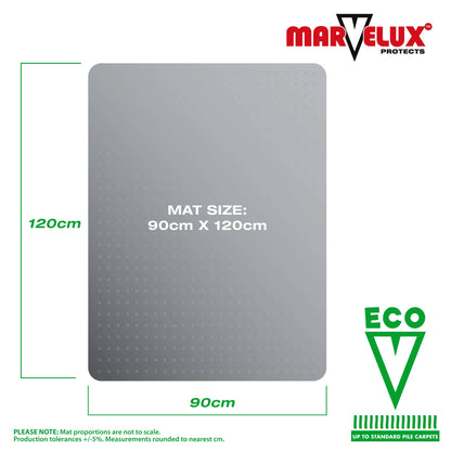 - Marvelux 90 x 120cm | Durable Eco Friendly Office Chair Mat -