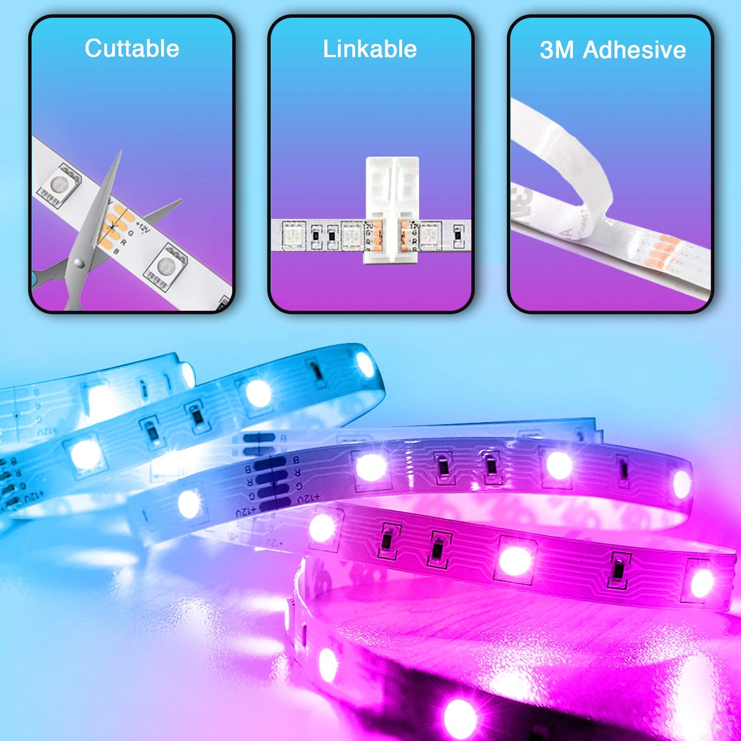 - phopollo Led Strip Light | 10m Led Light Strips with 44-Keys Remote -