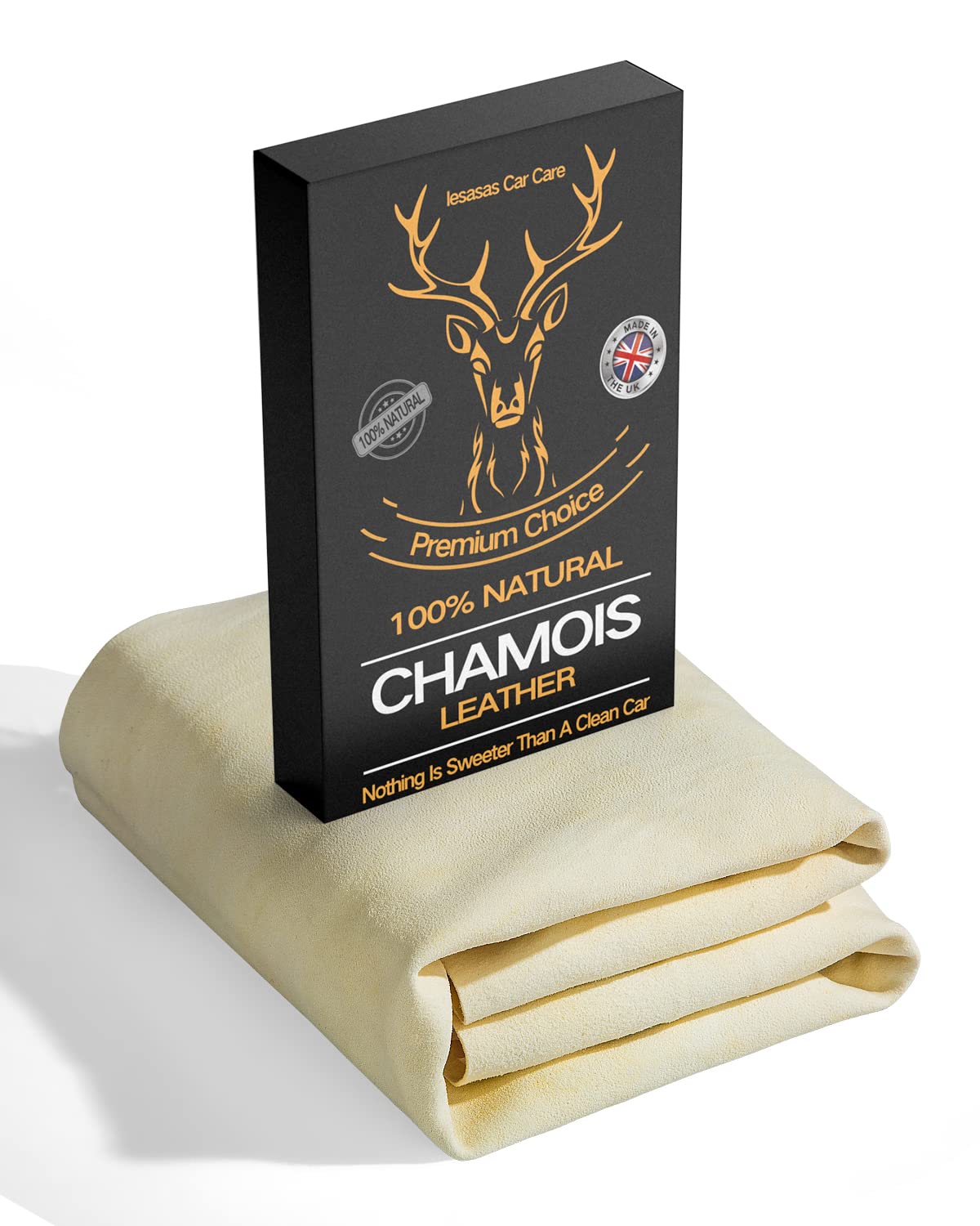 - lesasas Chamois Leathers For Cars | Large Car Drying Towel | 60 x 40 cm -