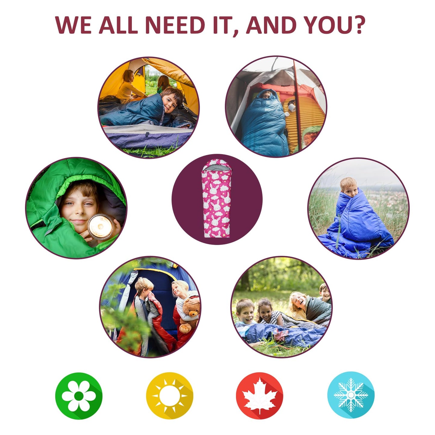 - Kids Sleeping Bags | Camping Sleeping Bags with Carry Bag -
