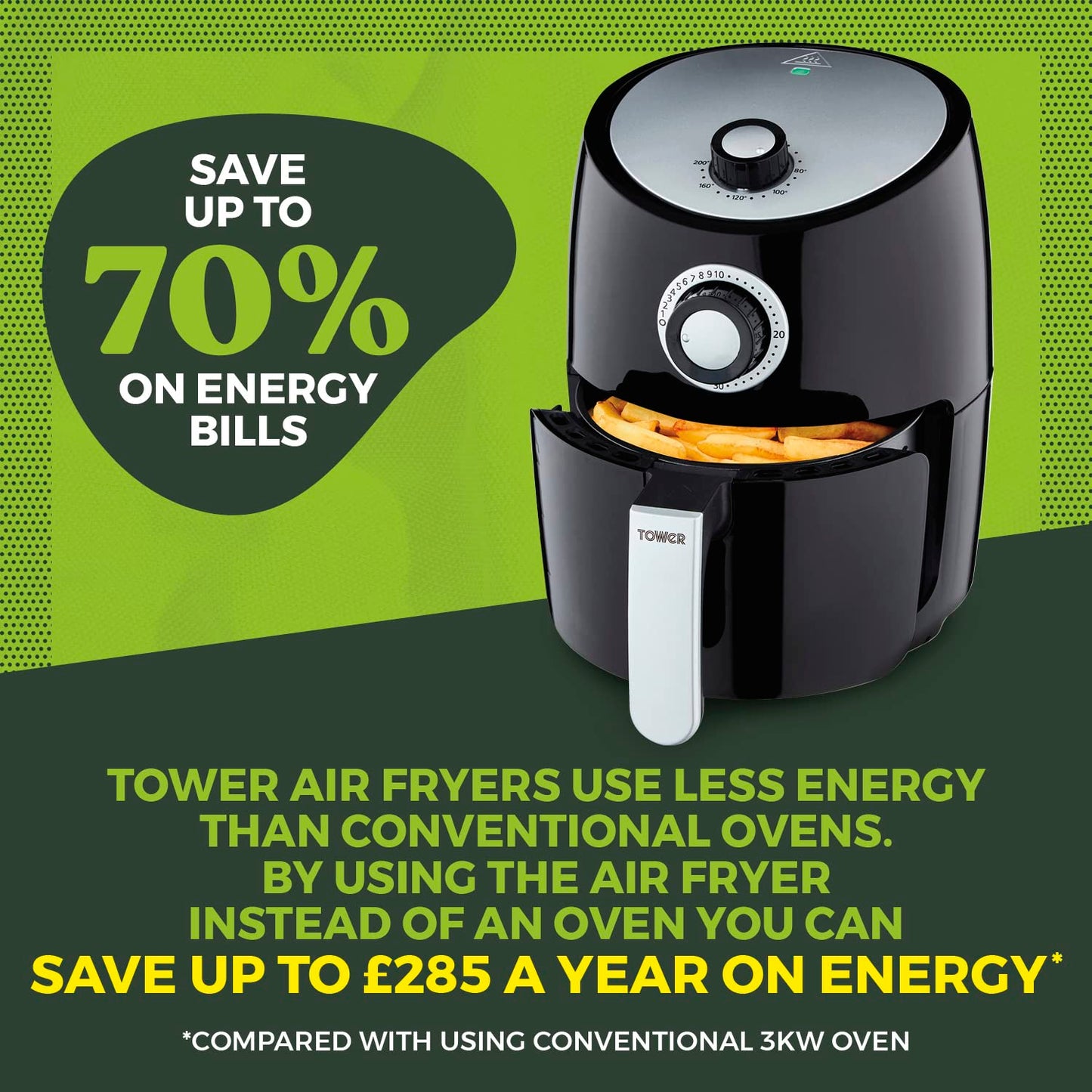 - Tower T17023 Vortx | Manual Air Fryer Oven | Rapid Air Circulation -