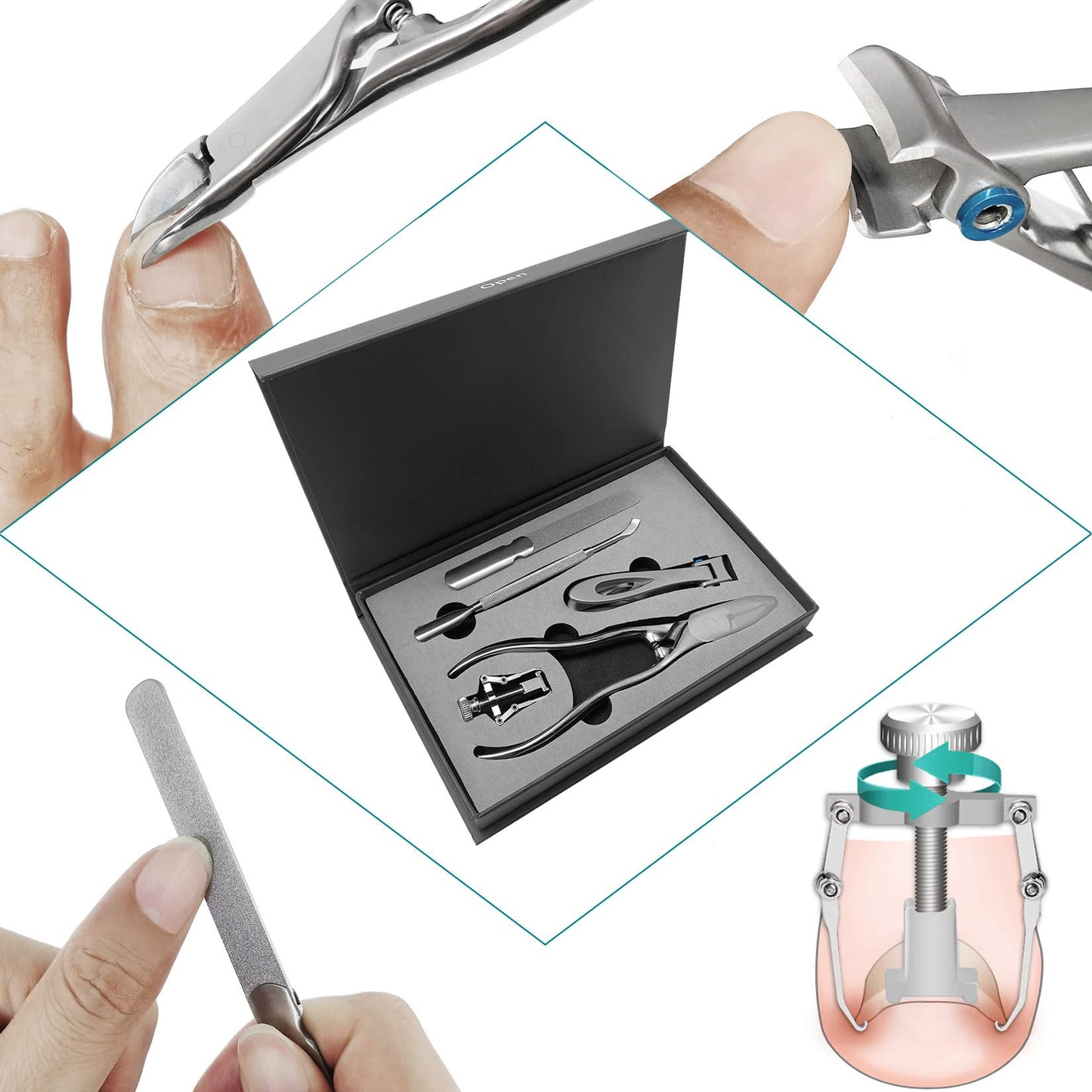 - VOGARB Nail Clippers Set for Thick/Ingrown Nails Toenail 5pcs -
