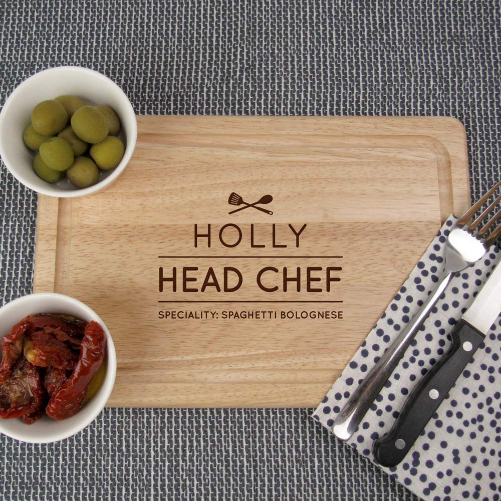 - eBuyGB Personalised Chopping Board | Head Chef Design | Cutting Board -