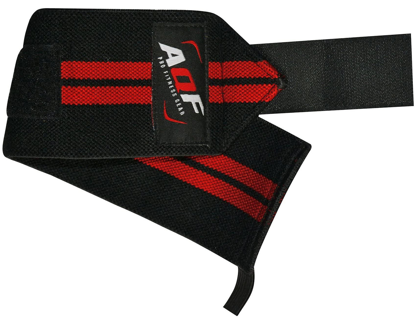 AQF Power Weight Lifting Wrist Wraps Supports Gym Training Fist Straps - Sold as Pair & One Size Fits All (Black)