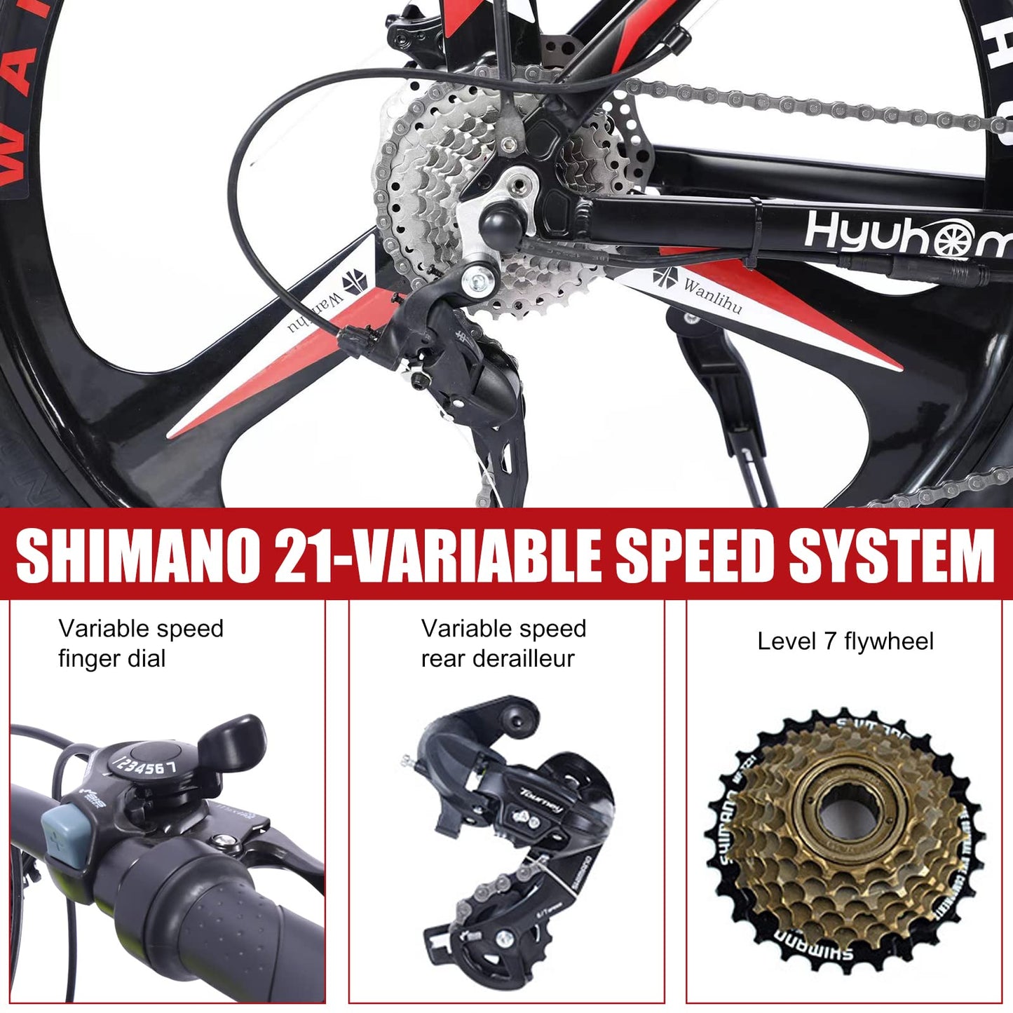 - Hyuhome Electric Bikes | Magnesium Alloy Ebikes Bicycles | All Terrain | 26" 36V 13Ah Removable Lithium-Ion Battery -