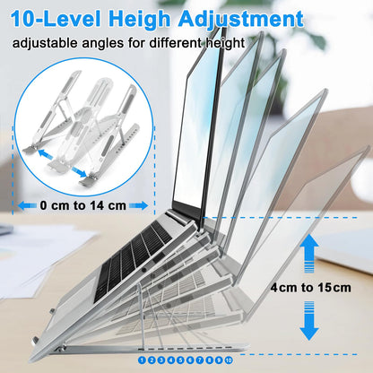 - MECHEER Laptop Stand for Desk | Adjustable, Folding Tablet Stand -
