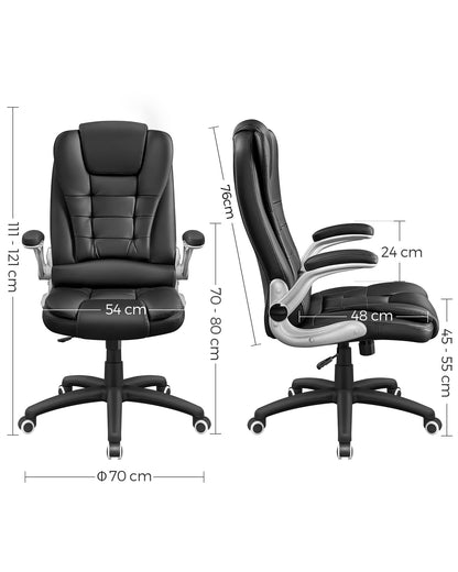 - SONGMICS Office Swivel Chair | 76 cm High Back | Flip-Up Armrest | Computer Chair -