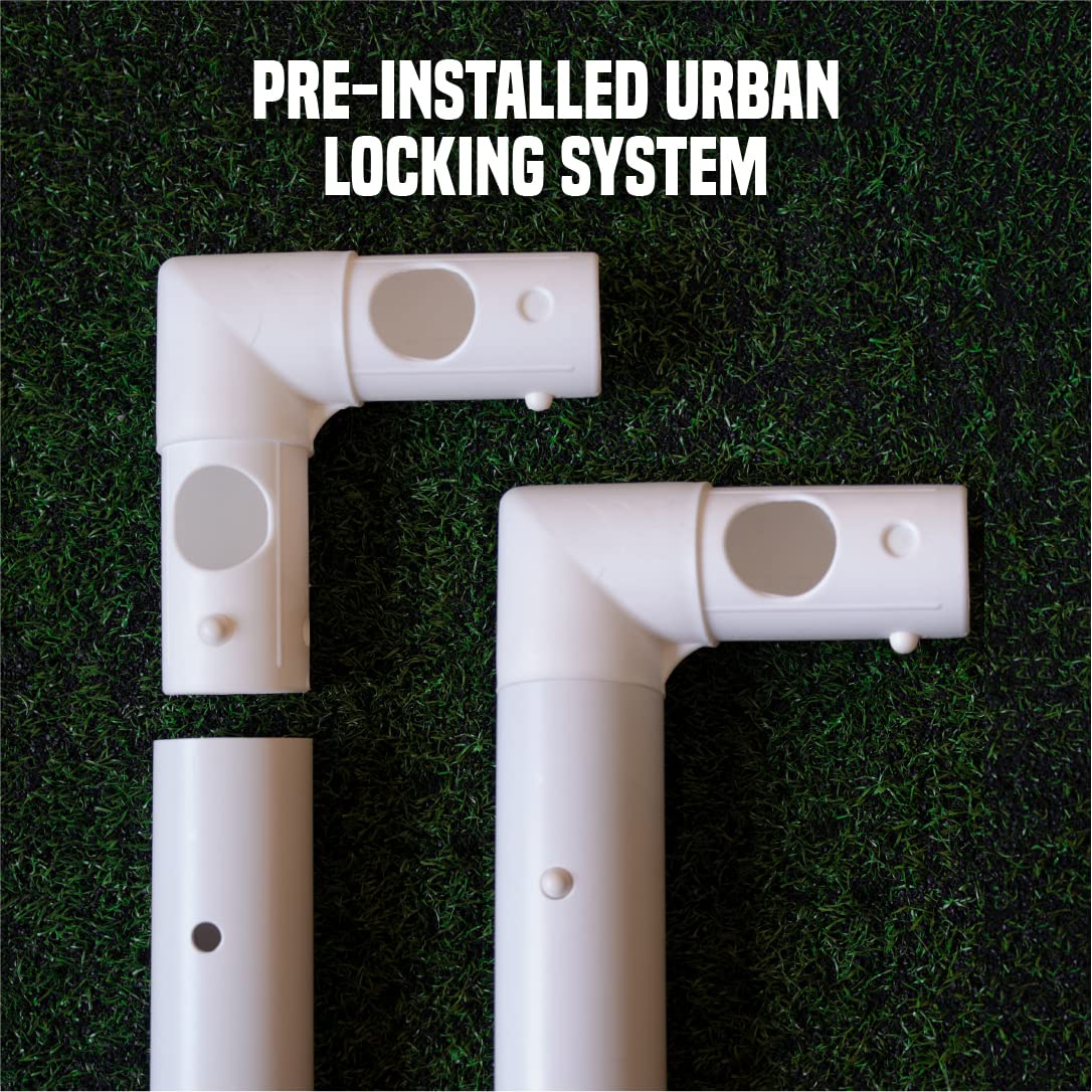 Amazon Exclusive Football Flick Goal - All weather - 70mm Extra thick uPVC - football goal for gardens, Integrated locking system (6x4, 8x4, 8x6, 12x6),White