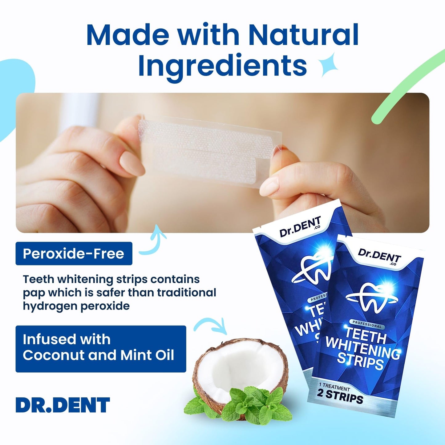 - DRDENT Professional Teeth Whitening Strips 21 Treatments | Safe for Enamel | Non Sensitive Teeth Whitening -