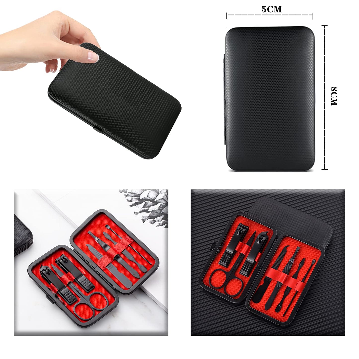 - Professional Manicure Stainless Steel Set | 7 pcs Portable Nail Clippers Set | Pedicure Set -