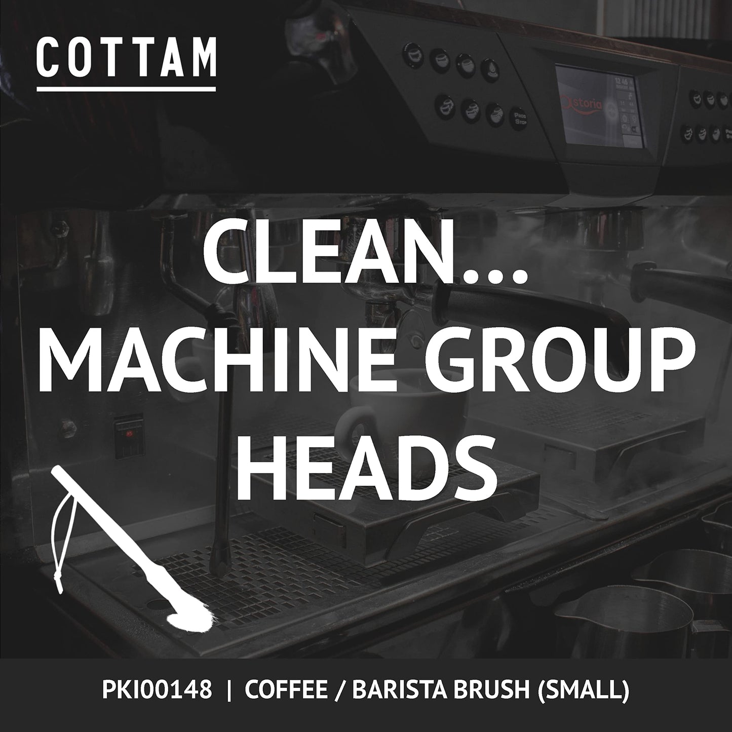 COTTAM Coffee Brush | Barista Brush | Coffee Bean Grinder & Espresso Machine Cleaning Brush (1, Small)