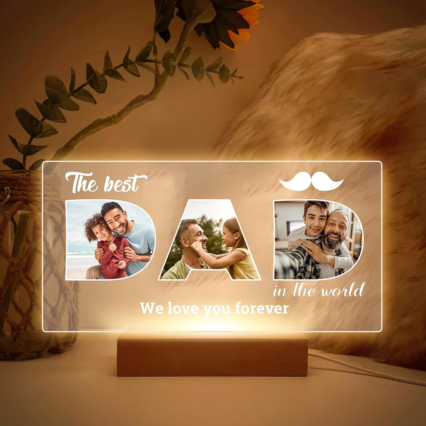 - Gifts For Dad | Personalised Picture Frames With Night Light -