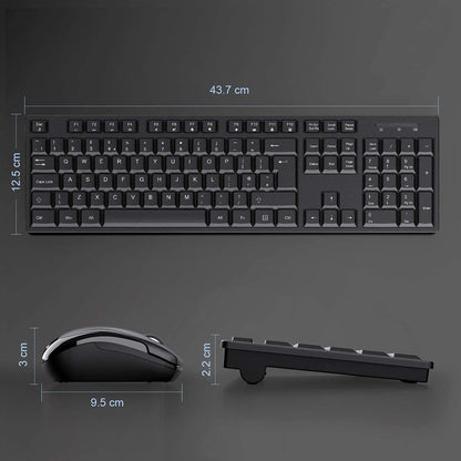 - Wireless Keyboard and Mouse Set, 2.4G Wireless Keyboard Mouse with USB Receive