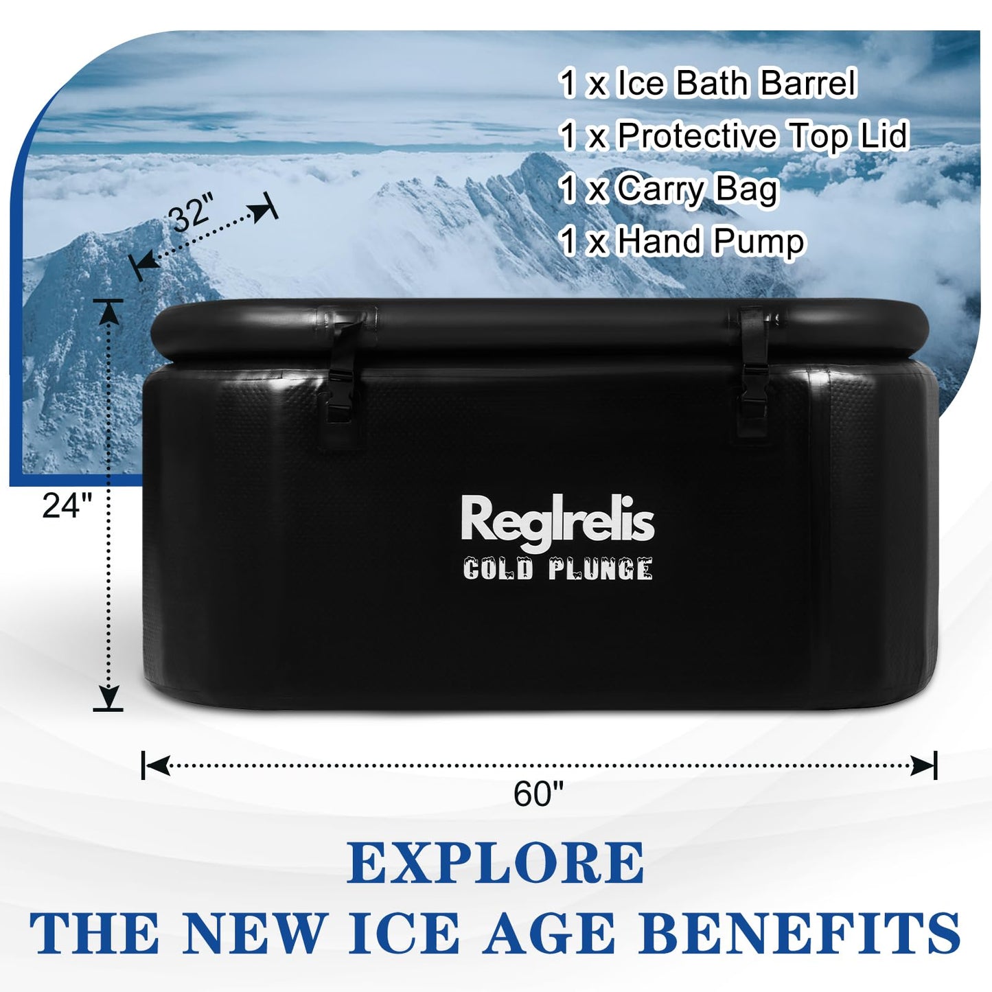 - Reglrelis Portable Inflatable Ice Bath Tub for Athletes | Cold Plunge Outdoor Chiller -