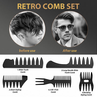 - Hair Brush Men Styling Set | DUAIU Mens Hair Combs Styling Brush 7pcs -