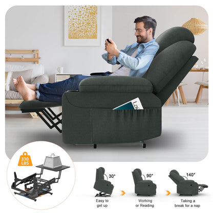 - YONISEE Lift chairs recliners for elderly,Recliner Chair with Massage and Heat, Extended Footrest, Heavy Duty Motor Large Recliners for Living Room USB Port, Cup holders, 2 Side Pockets