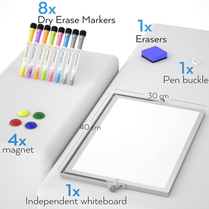- Nicpro Dry Erase Mini Whiteboard A3 | 40 x 30 cm Double Sided Small Magnetic Desktop Whiteboard -