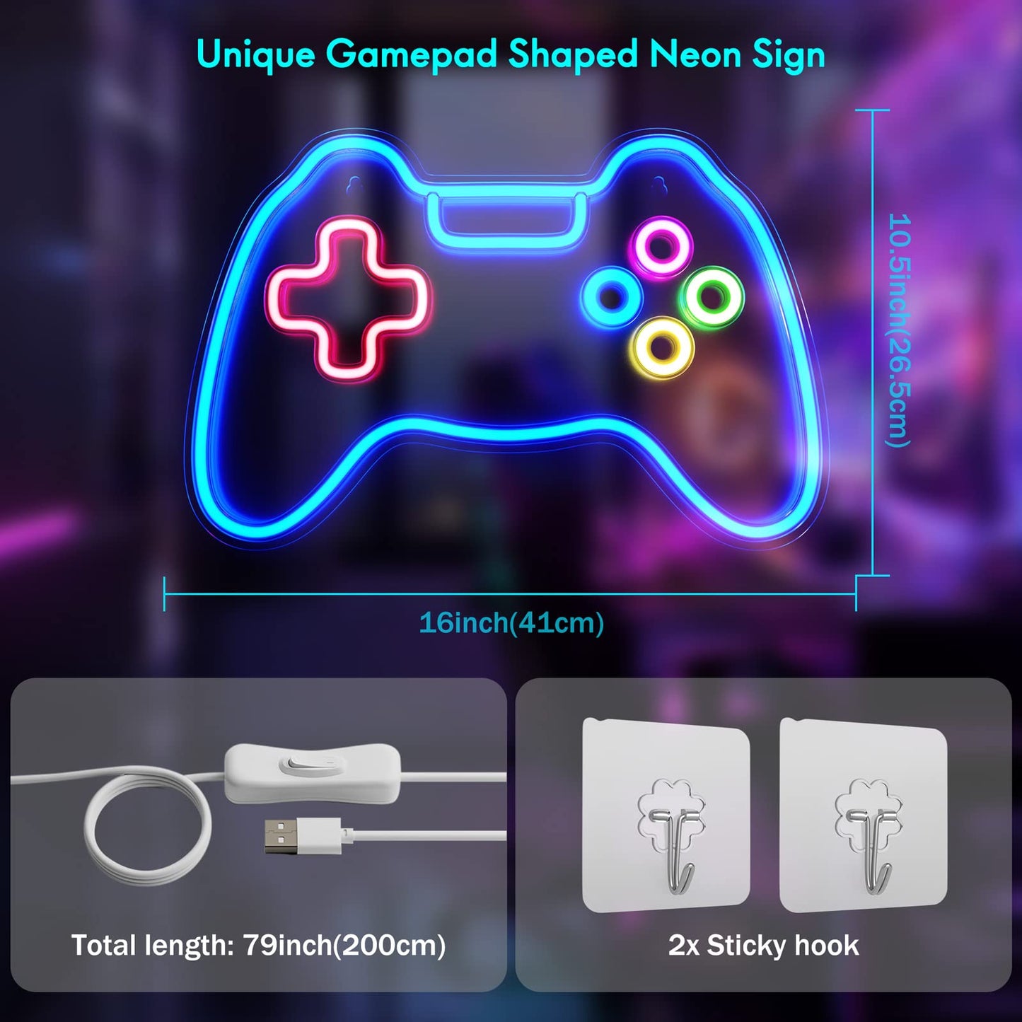 - Game Neon Sign | Cisteen Gamepad Shape LED Neon Light Signs -