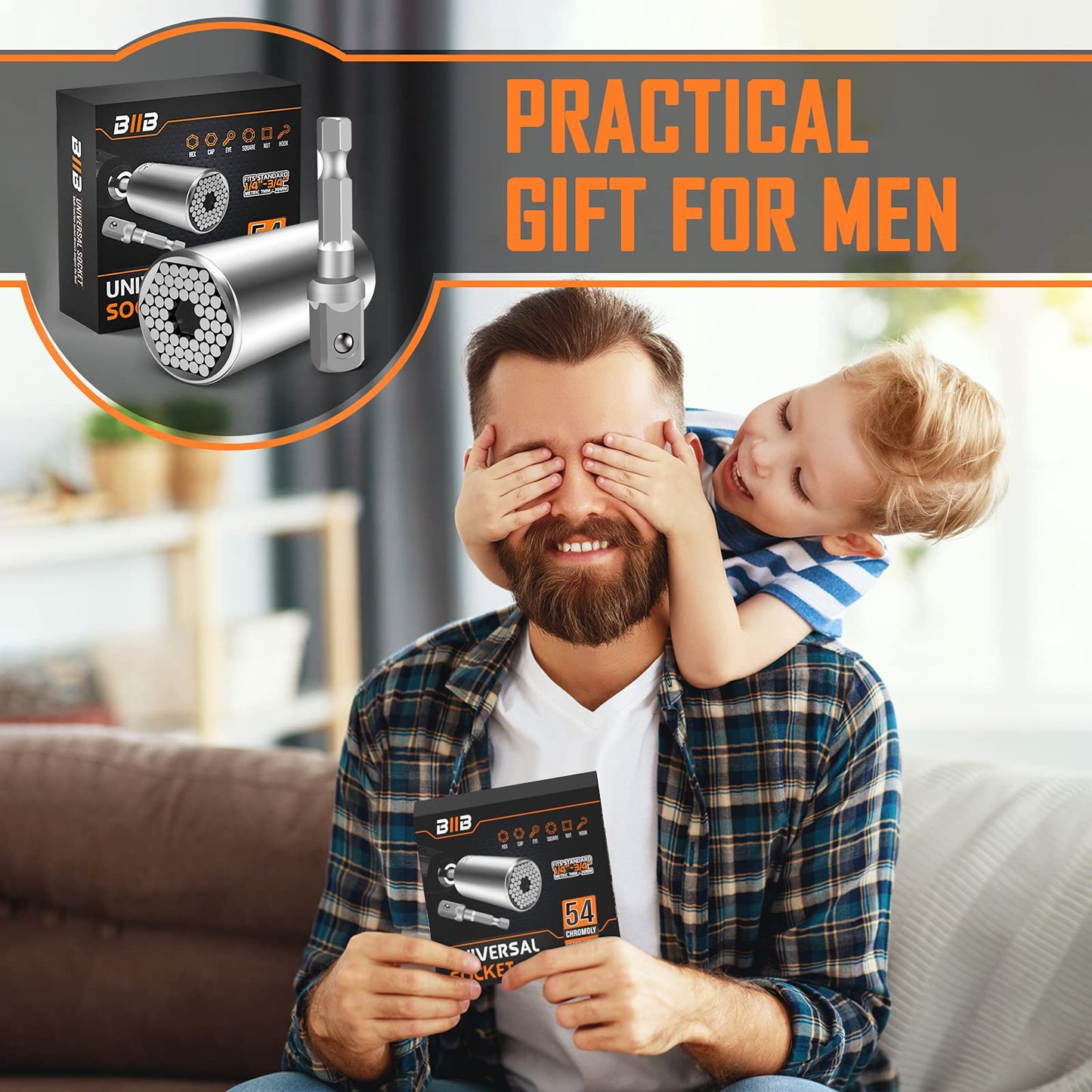 BIIB Gifts for Men, Gadgets for Men, Universal Socket Wrench, Mens Gifts for Dad Gifts for Men Who Have Everything, Birthday Gifts for Him, Christmas Stocking Fillers, Hand Tools, Father s Day Gifts