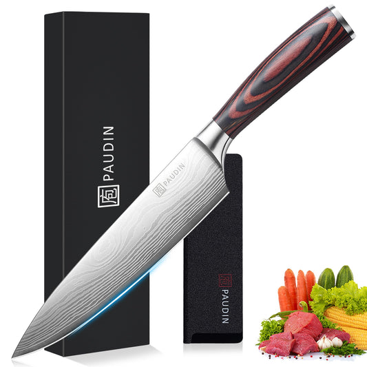 - PAUDIN Chef Knife | Kitchen Knife 8 inch Professional | Ultra Sharp Chefs Knife -